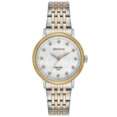 Imagem de Relógio Seculus Feminino Ref: 77331lpsvba2 Casual Aço Bicolor