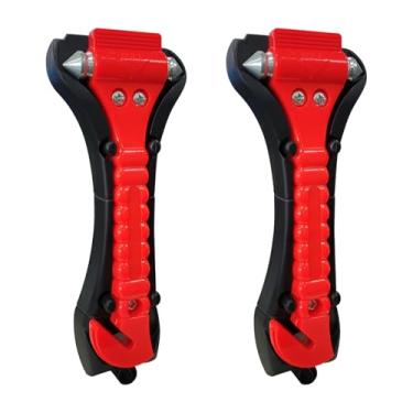 Imagem de Martelo disjuntor de janela de carro e cortador de cinto de segurança 2 em 1, ferramenta de escape de emergência, disjuntor de vidro de segurança, essenciais e acessórios de segurança automotiva, 2