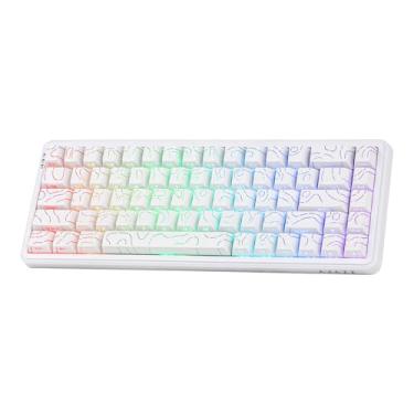 Imagem de MechLands AK680 MAX Teclado para jogos com fio com interruptor de efeito Hall, teclado magnético de disparo rápido com taxa de pesquisa de 8K, estrutura superior, luz de fundo RGB, QWERTY (linha de