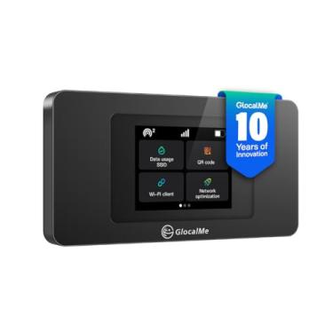Imagem de GlocalMe Ponto de acesso Wi-Fi portátil DuoTurbo 4G LTE para viagens em mais de 200 países, dispositivo de ponto de acesso móvel com dados globais de 1,1 GB 30 dias, sem SIM e modem duplo, 10