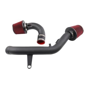 Imagem de Entrada de ar frio adequada para BMW M3 F80 M4 F82 F83 F87 M2 S55, 2015 2016 2017 2018 2019, tubo preto e filtro vermelho, tubo de alumínio resistente ao calor, filtro de fluxo alto