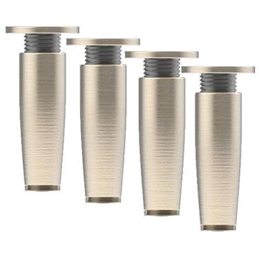 Imagem de ZJYWMM Pernas de móveis, pernas de mesa de metal adiustável, pés de móveis, liga de zinco, pés de cozinha, peças de substituição para móveis, pernas de sofá, mesa, armários de cama com parafusos, 4