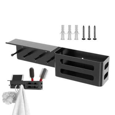 Imagem de Porta-Chaves De Parede,Com 4 Ganchos Decoração Moderna - Suporte De Chaves De Metal Para Parede | Para Carteira Entrada Sala De Estar Quarto Corredor Porta Da Frente Escritório Armazenamento