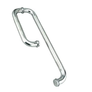 Imagem de Maçaneta de porta de vidro de chuveiro de aço inoxidável deslizante porta de celeiro entrada interior exterior puxador de porta de empurrar, puxadores de porta de banheiro de substituição barra de