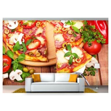 Imagem de Papel De Parede Rodízio Pizza Gourmet 3D Al185 - Você Decora