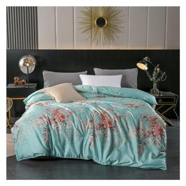 Imagem de EESCZVGBDX Edredões de seda amoreira edredom verão cool colcha primavera/outono colcha inverno casal king edredom jacquard cama em colchas de enchimento