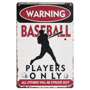 Imagem de Placa decorativa de parede de beisebol, placas decorativas chiques de metal para quarto de meninos, decoração de parede, presente para amantes de beisebol (cor 09)