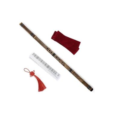 Imagem de Flauta de bambu profissional chave G flauta chinesa 8 furos 75 cm sopro de madeira vertical tradicional instrumento de seção única (tecla G -B)