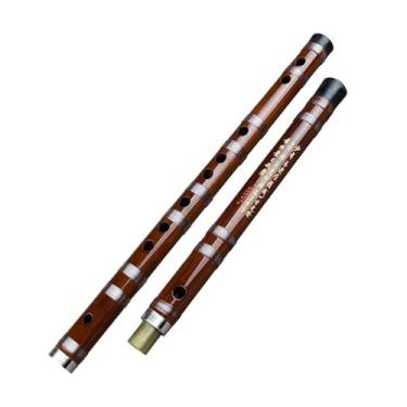 Imagem de Flauta de bambu de madeira com chave C instrumento de sopro de madeira para iniciantes desempenho profissional