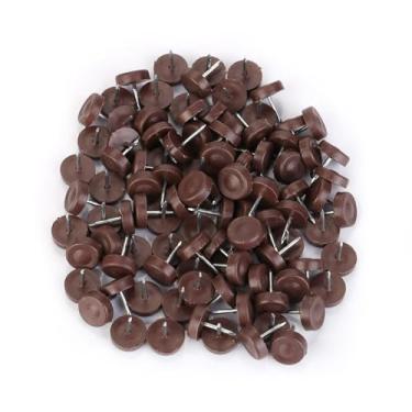 Imagem de Perna de móveis para mesa de unhas, perna de plástico para móveis, desliza antiderrapante, protetor de piso para cadeira, mesa, sofá, pernas, cor de café, 100 peças, 14mm, 18mm (100pcs superfície