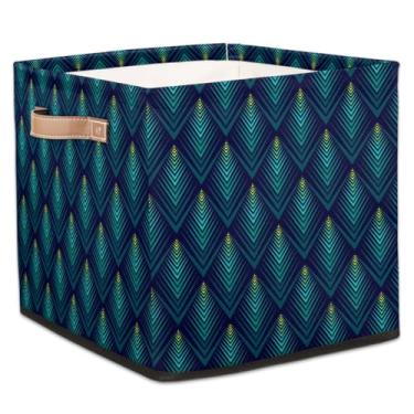 Imagem de hongjinglin Cestos dobráveis de armazenamento de cubos de pele de dinossauro, caixas dobráveis legais brinquedo infantil com alças organizador de tecido para berçário, sala de estar, quarto