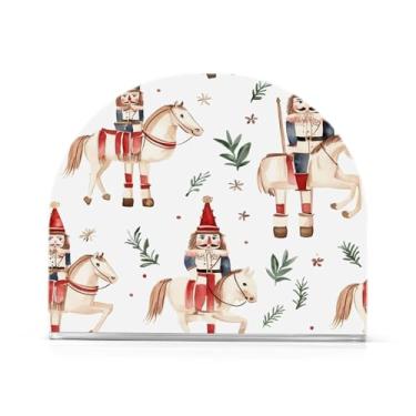 Imagem de Blueangle Porta-guardanapos de personagens de quebra-nozes de Natal, porta-guardanapos verticais à prova de vento para cozinha, decoração de Halloween para casa, dispensador de lenços acrílicos para