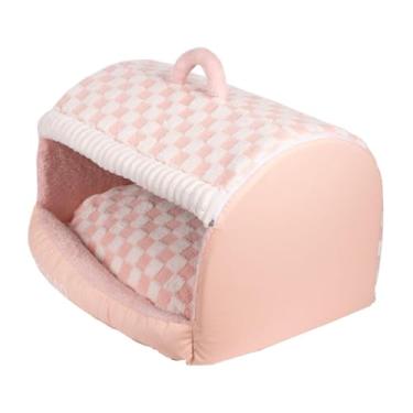 Imagem de Generic Cama-caverna para gatos, cama para animais de estimação, casinha para gatinhos, tenda macia e confortável para cães pequenos, casinha fofa e fechada, Pink L