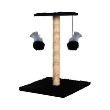 Imagem de Arranhador Para Gatos Poste com Brinquedo Gato Gigante Duplo Exclusivo (Preto)
