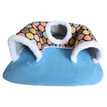 Imagem de predolo Túnel para esconderijo de porquinho-da-índia, brinquedo para pequenos animais, túnel de pelúcia de poliéster lavável, casinha quentinha para brincar, Preto