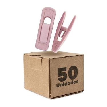 Imagem de Kit 50 Presilhas de Veludo Para Cabides Prendedor Cor Rosa - Arboretho