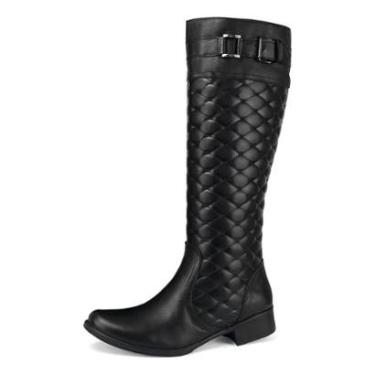 Imagem de Bota Montaria Feminina Couro com Cano Alto Matelassê Conforto-Feminino