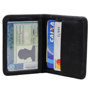 Imagem de Carteira Masculina Slim Pequena Porta Cartão Porta CNH em Couro-Masculino
