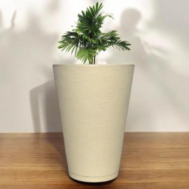 Imagem de Vaso Planta Flor Decorativo Jardim Polietileno Coluna Redonda 49x35 (Bege)