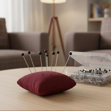 Imagem de 250 peças de alfinetes de costura para tecido - alfinetes retos, alfinetes multicoloridos para costurar, mapa de artesanato faça você mesmo, 3 cm de comprimento