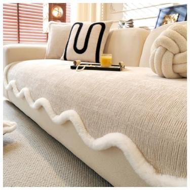 Imagem de SPXMQSS Capas de sofá para sofá, capa de sofá universal em forma de L, capa antiderrapante de chenille macio para sofá de 1/2/3/4 lugares, protetor de móveis A 90 x 280 cm