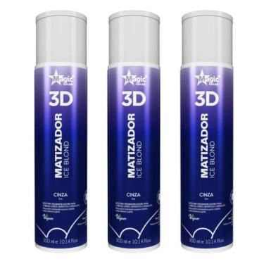 Imagem de Kit 3 Matizador 3D Ice Blond Cinza 300ml Magic Color - wincy