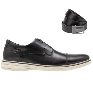Imagem de Kit Sapato Democrata Bay Masculino + Cinto, Preto, 40