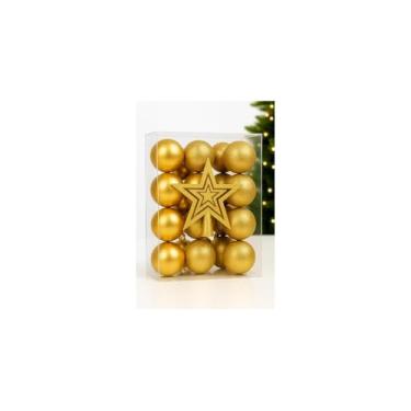 Imagem de Kit Bolas Enfeite de Natal, 24 Peças, Rose Gold, 6cm Diâmetro, Plástico, Decoração para Árvore, Alto Relevo e Glitter