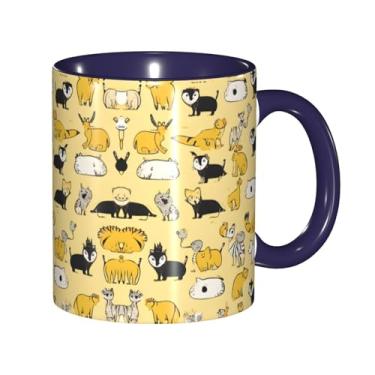 Imagem de Zeraoke Hairy Ferret Print Canecas de café criativas, personalizadas, presente para família, tamanho de 325 ml, unissex