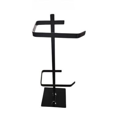 Imagem de Suporte Porta Papel Higiênico de Chão Duplo 2 Rolos em Ferro Preto – Luxo e Modernidade(PRETO)