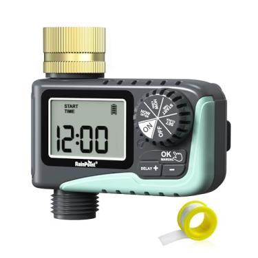 Imagem de RAINPOINT Temporizador para jardim ao ar livre, temporizador de água com entrada de latão
