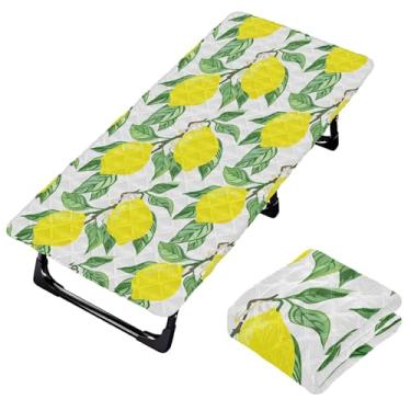 Imagem de Burbuja Lençol de berço de limões para crianças, lençol de cochilo acolchoado portátil com faixa elástica para meninas e meninos, lavável na máquina, 63,5 x 127 cm