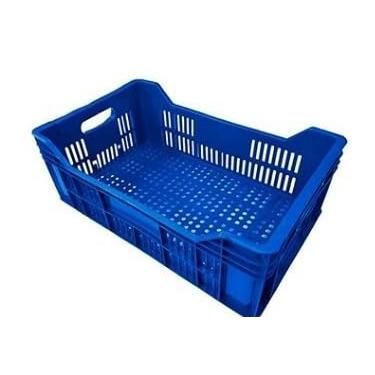 Imagem de Kit 3 Caixa Plástica Empilhável Hortifruti Agrícola Organizadora Resistente Frutas Verduras Multiuso(Azul)