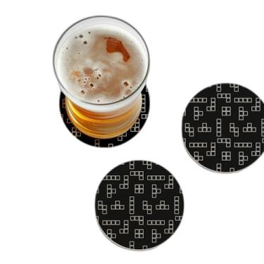 Imagem de Porta Copos Com Ilustração Personalizada Bloco de Tijolo Design Moderno - Tamanho 10.5x10.5 cm