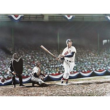 Imagem de buyartforless CANVAS Ted Williams Swing por Darryl Vlasak 40 x 30 cm Impressão de pintura em tela embrulhada Memorabilia Baseball Legend Boston Red Sox Feito nos EUA!
