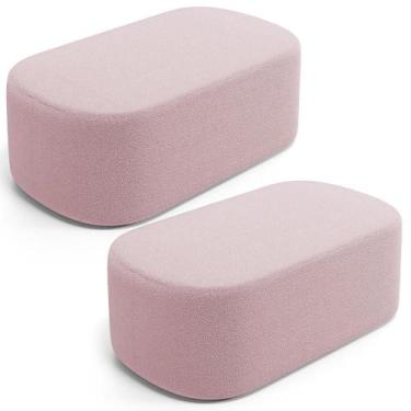 Imagem de Kit 02 Puffs Decorativos Orgânicos Para Living Quarto 100cm Doha W01 B