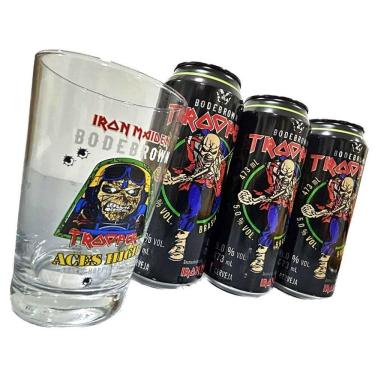 Imagem de 3 Cerveja Trooper 473Ml+ Copo 350Ml Iron Maiden Kit Oficial
