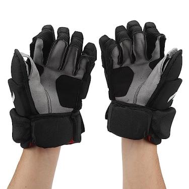 Imagem de Natudeco Luvas de jogador de hóquei, proteção para as mãos de goleiro de hóquei, luvas de proteção de dedo dobráveis para hóquei no gelo hóquei em patins (23 cm)
