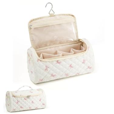 Imagem de idoltimes Bolsa de viagem acolchoada para ferramentas de cabelo, estojo organizador portátil fofo com gancho para pendurar, compatível com o modelador de cabelo Dyson, acessórios para modelador de