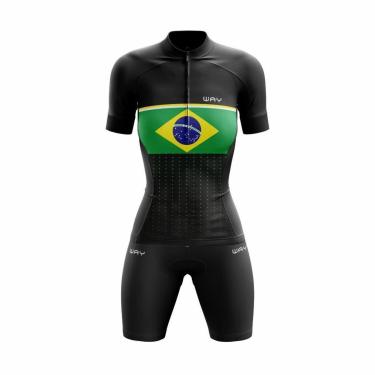 Imagem de Conjunto de Ciclismo Feminino Camisa e Bermuda Espuma Com Bolsos Mtb - GG - Mulher Maravilha-Feminino