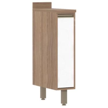 Imagem de Balcão Cozinha 20 Cm 1 Porta Branco Laca Mel Luciane Móveis