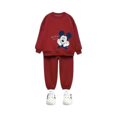 Imagem de Conjunto De Moletom De Manga Longa Mickey Para Crianças De 0 a 6 Anos,