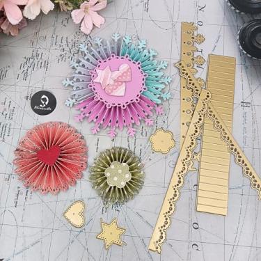 Imagem de Alinacutle 1 peça de matriz de corte de metal para fazer cartões feitos à mão, álbum de recortes, presente de papel, decoração de férias, modelo feito à mão - alinacutle (corte de roseta)