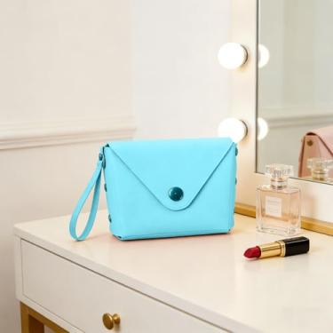 Imagem de Porta-moedas, mini carteira, porta-moedas reversível de duas cores comporta chaves, moedas soltas e muito mais., Azul