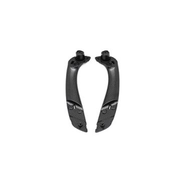 Imagem de Preto padrão de fibra de carbono frente esquerda ou direita porta interior maçaneta capa compatível para renault megane 3 mk3 fluence 2008-2016(Inner-Carbon Fiber Pattern 2PCS)