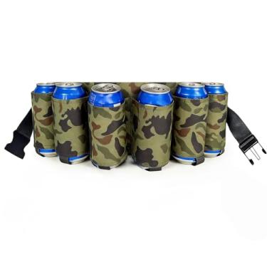 Imagem de Cinto de cerveja, coldre ajustável para cinto de refrigerante de cerveja, pacote com 6, porta-garrafas, bolsa de cintura, perfeita para festas, piqueniques, acampamento, churrasco, esportes ao ar