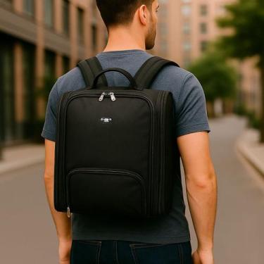 Imagem de Bolsa Mochila Maquiagem Viagem Organizadora Vazia Grande Alça Transver