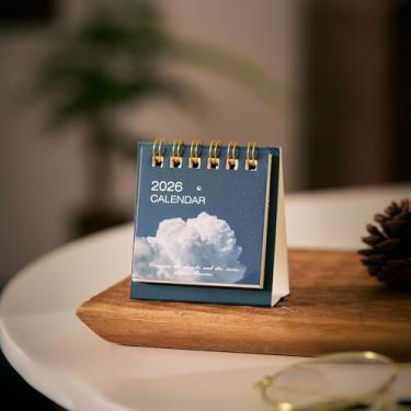 Imagem de Mini calendário 2026 material de escritório e material escolar calendário de mesa agenda mensal essencial decoração de mesa (A)