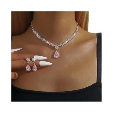 Imagem de Conjunto De Colar E Brincos Em Forma De Gota d'Água Para Mulheres, Ace