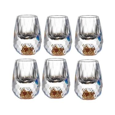 Imagem de Copo De Vinho De Cristal Com Folha De Ouro 15ML Conjunto De 1/2/6 Peça